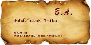 Behácsek Arika névjegykártya